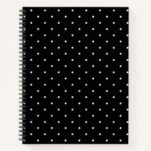 Carnet Cute noir blanc pois motif élégant stylo