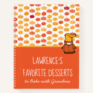 Carnet Cute Orange Kawaii Citrouille Motif Recette pour e