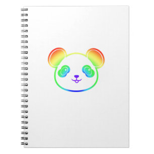 Carnet Cute Panda Bear Dans Les Couleurs De L'Arc-En-Ciel