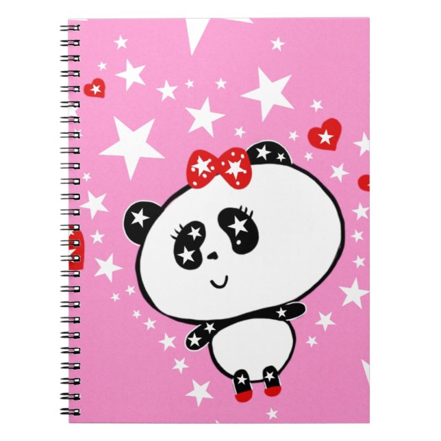 Carnet Cute Panda Bears Funny Personnalisé (Devant)
