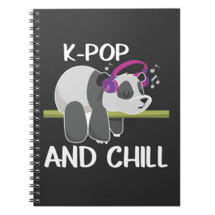 Carnet Cute Panda Headphones Corée Pop Lover K-Pop Music