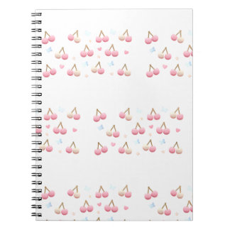 Carnet Cute Pastel Pink Cherry Pattern Notebook