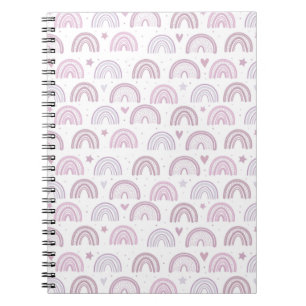 Carnet Cute Pastel Pink Rainbows Coeurs & Etoiles motif