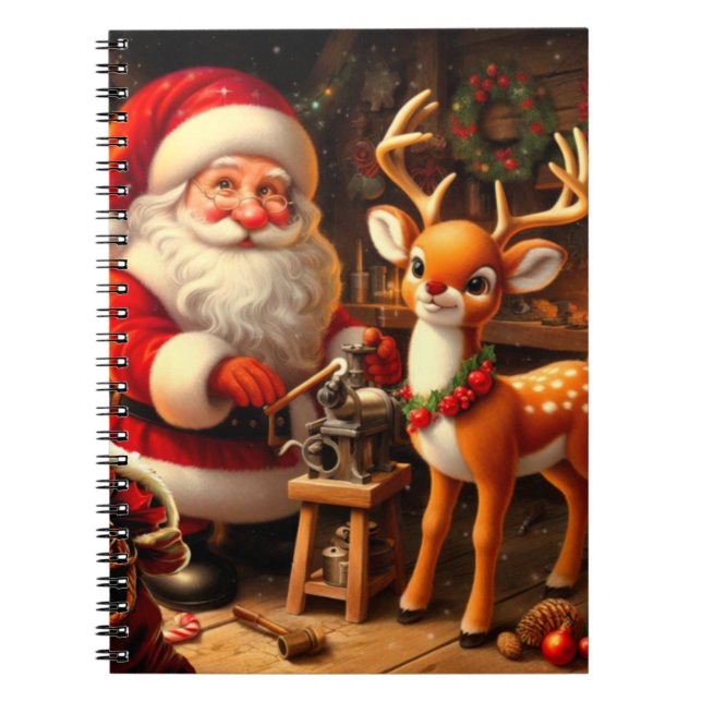 Carnet Cute Père Noël et Reindeer (Devant)
