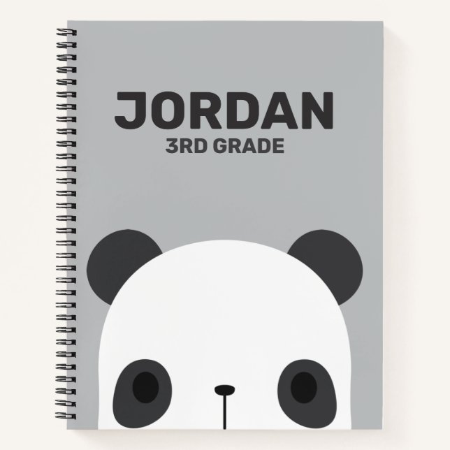 Carnet Cute petit ours Panda avec nom personnalisé (Devant)