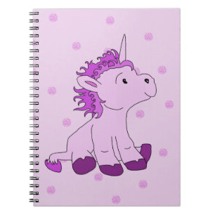 Carnet Cute petite licorne sur un arrière - plan rose