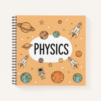 Carnet Cute Physics Science Space Rocket Planets Personal
