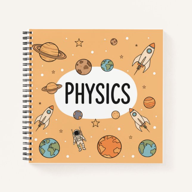 Carnet Cute Physics Science Space Rocket Planets Personal (Devant)