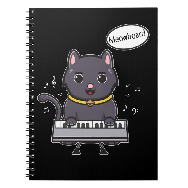 Carnet Cute Piano Chat Musique Kitten Lover (Devant)