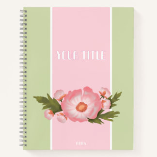 Carnet Cute pink floral Notebook for school girls
