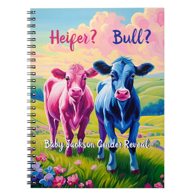 Carnet Cute Pink Heifer et Blue Bull Calf (Devant)