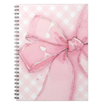 cute pink ribbon notebook