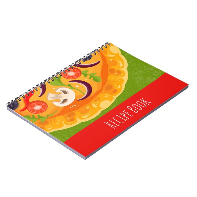 Carnet Cute pizza amoureux nourriture colorée (Côté gauche)