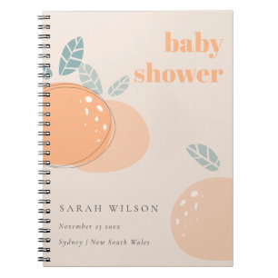 Carnet Cute Poche Blush Orange Fruit Baby shower Gras