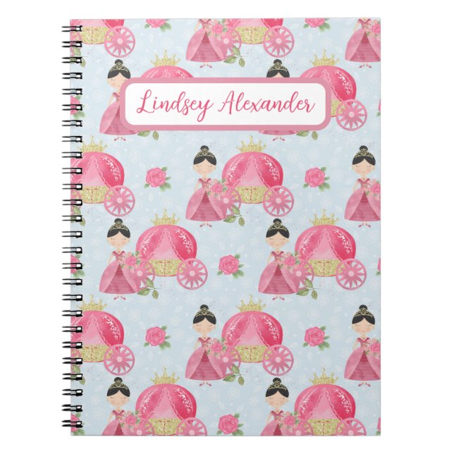Carnet Cute Princesse Personnalisée (Devant)