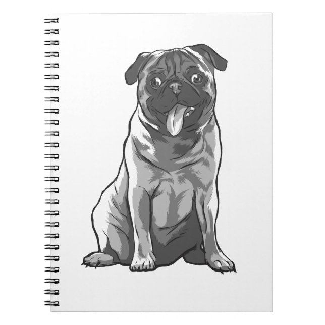 Carnet Cute Pug with Good Mood (Devant)
