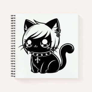 Carnet Cute Punk Chat Manga Kitten Kawaii