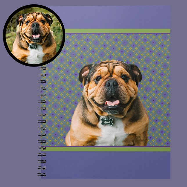 Carnet Cute Purple Modern Photo Gift for Puppy Dog Mom (Créateur téléchargé)