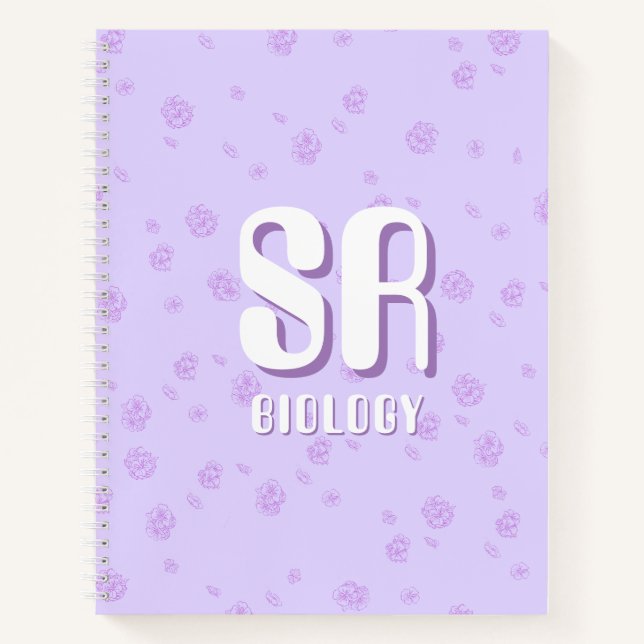 Carnet Cute purple Notebook with initials  (Devant)