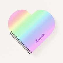 Cute Rainbow Gradient Heart Nom personnalisé