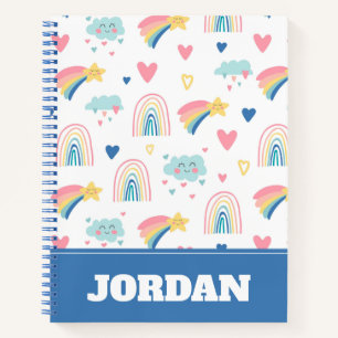 Carnet Cute Rainbow Hearts & Clouds Motif