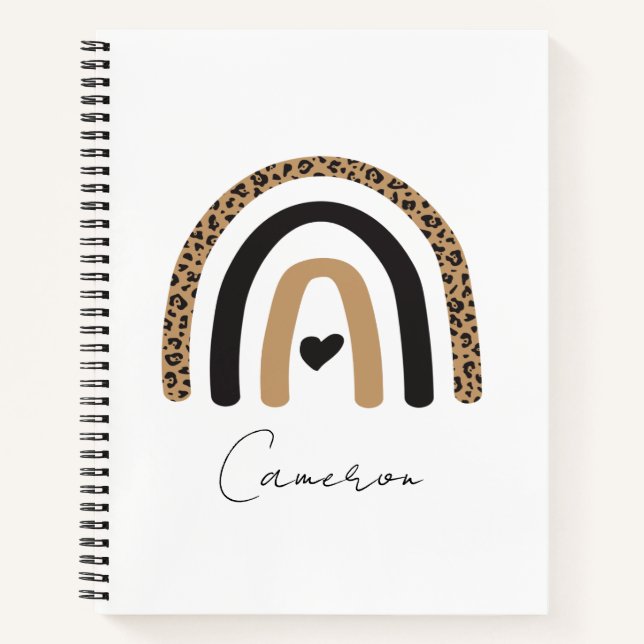 Carnet Cute Rainbow Leopard Motif (Devant)