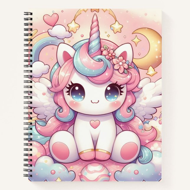 Carnet Cute Rainbow Unicorn (Devant)