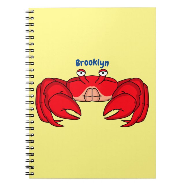 Carnet Cute red crab cartoon (Devant)