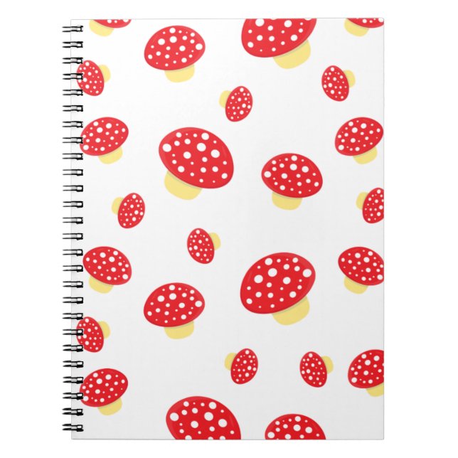 Carnet Cute Red Spotty Toadstool Mushrooms Pattern (Devant)