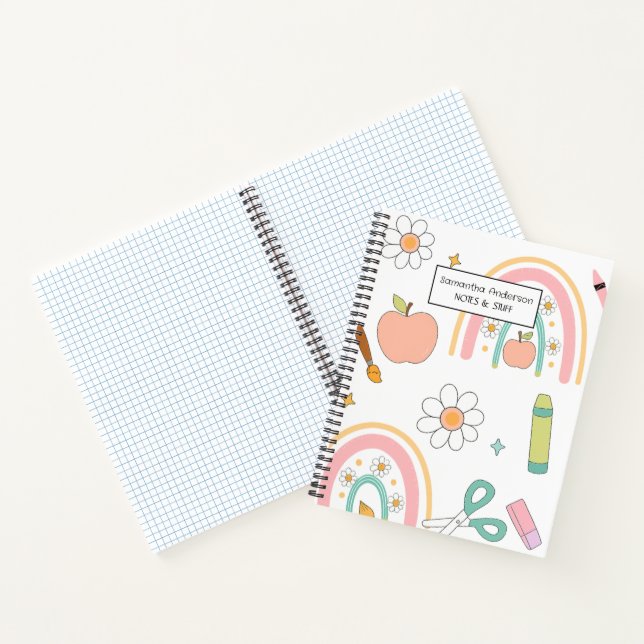 Carnet Cute Retour au Motif de l'école | Fournitures scol (Intérieur)