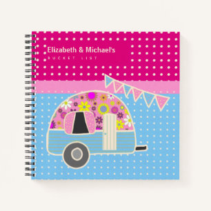 Carnet Cute Retro Campervan BUCKET LISTE Couples Personna