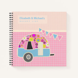 Carnet Cute Retro Campervan BUCKET LISTE Couples Personna