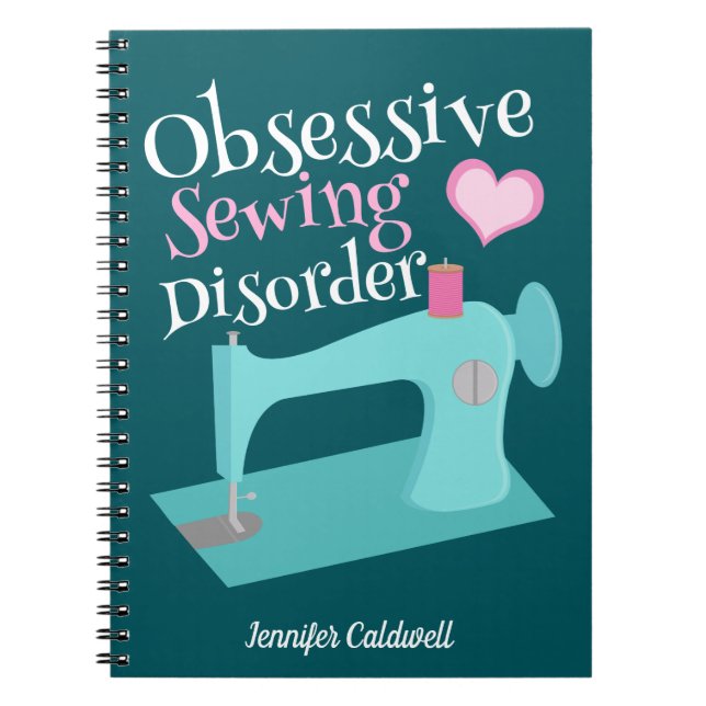 Carnet Cute Retro Machine à coudre Seamstress (Devant)