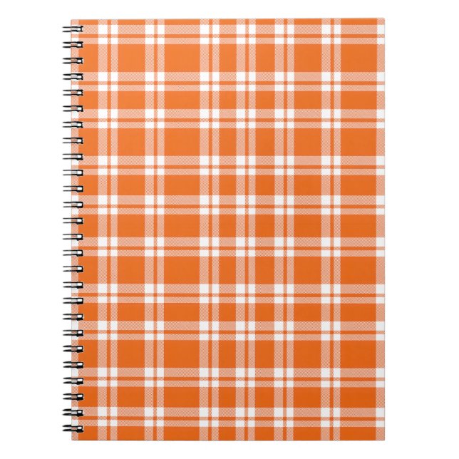 Carnet Cute Retro Orange Gingham Plaid Pattern (Devant)
