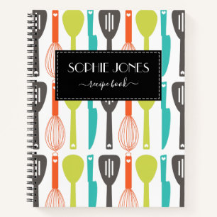 Carnet Cute Retro Ustensiles de cuisine Motif