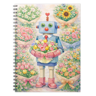 Carnet Cute Robot Flower Notebook
