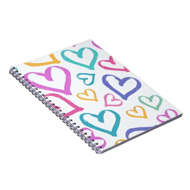 Carnet Cute Romantic Pastel Hearts (Côté Droit)