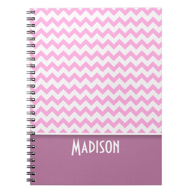 Carnet Cute rose Chevron (Devant)
