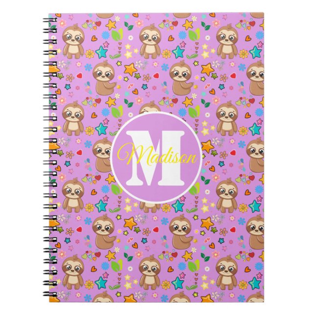 Carnet Cute rose Motif de fentes Floral Personnalisé (Devant)