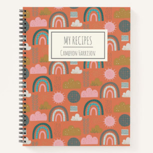 Carnet Cute Scandinavian Rainbows Personnalisée Recette e