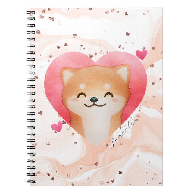 Carnet Cute Shiba Inu in a Heart (Devant)