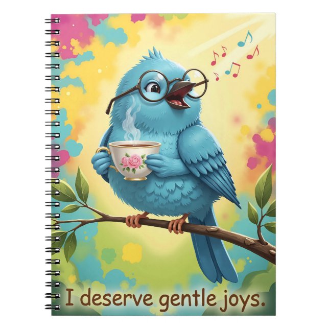 Carnet Cute Singing Blue Bird Spiral Photo Notebook   (Devant)