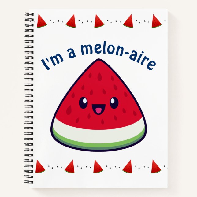 Carnet Cute Smiling Kawaii Watermelon (Devant)