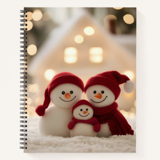Carnet Cute Snowman Family Winter Christmas