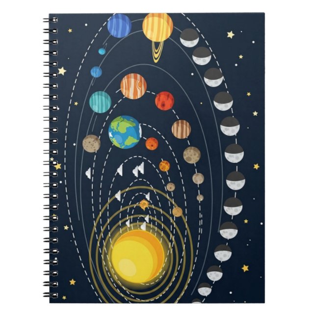 Carnet Cute Solar System Space Design – Educational (Devant)