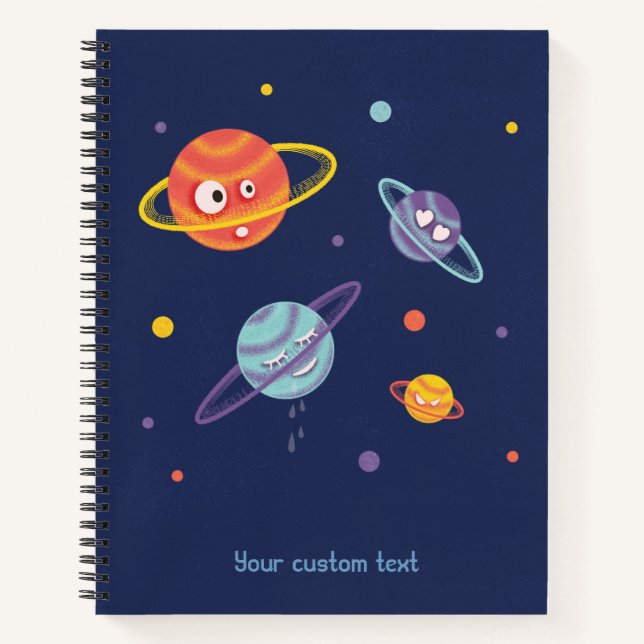 Carnet Cute Space Planètes Astronomie amusante (Devant)