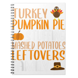 Carnet Cute Thanksgiving Famille Turquie Citrouille Pie S