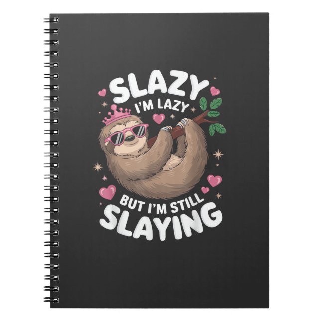 Carnet Cute Tween Girl Funny Animal Sloth Slay Meme Trend (Devant)