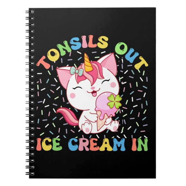 Carnet Cute Unicorn Cat with Ice Cream | Funny Pun (Devant)