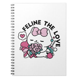 Carnet Cute Valentine's Cat Design - Feline the Love